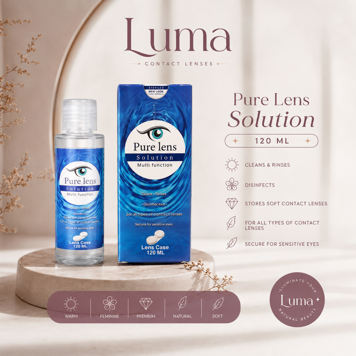 Pure Lens Solution – 120 ML - محلول